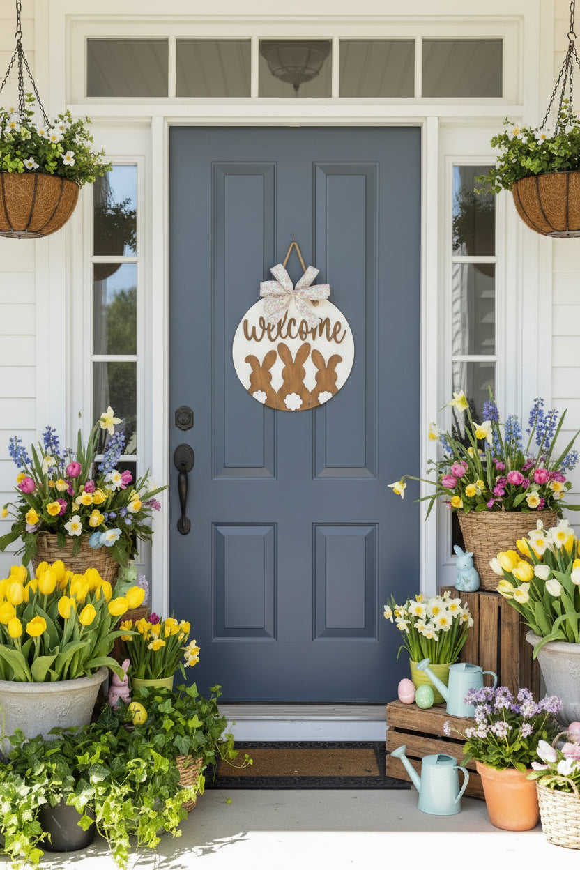 Easter Door Hanger - Farmhouse Modern Spring Door Decoration